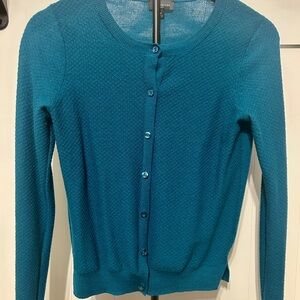 The Limited Teal Button-Up Women's Cardigan Sweater Preppy Spring Office Wear